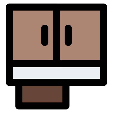 Gerekli şeyleri saklamak için ahşap dolap..