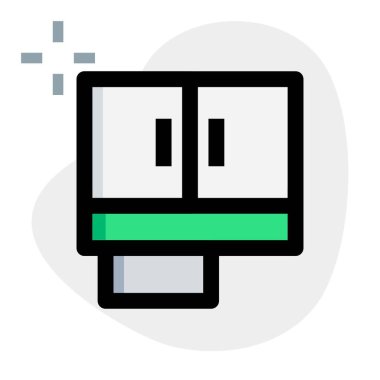 Gerekli şeyleri saklamak için ahşap dolap..