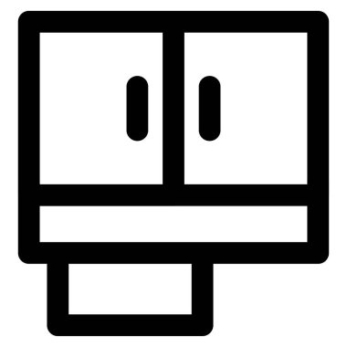 Gerekli şeyleri saklamak için ahşap dolap..