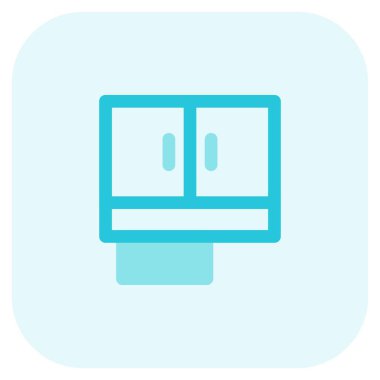 Gerekli şeyleri saklamak için ahşap dolap..