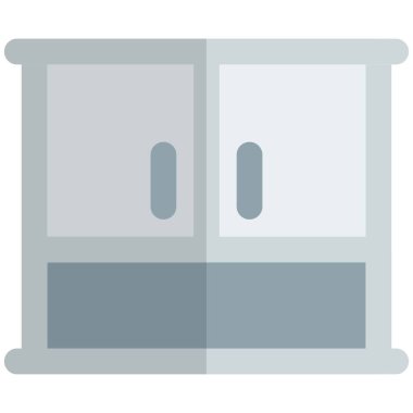 Duvarda büyük bir dolap var..