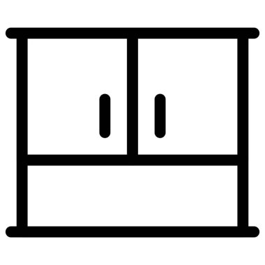 Duvarda büyük bir dolap var..