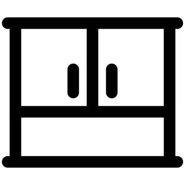 Duvarda büyük bir dolap var..