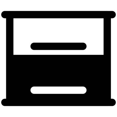 Duvarda küçük mutfak dolabı var.