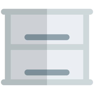 Duvarda küçük mutfak dolabı var.