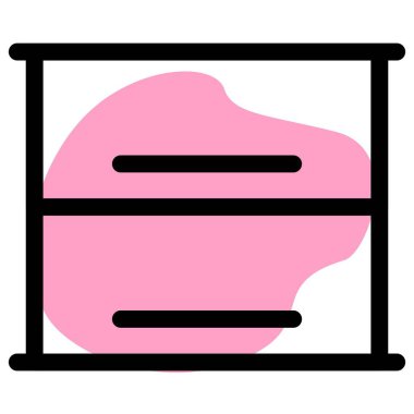 Duvarda küçük mutfak dolabı var.