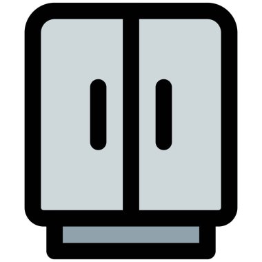 Bozulabilir şeyleri saklamak için çift kapılı buzdolabı.