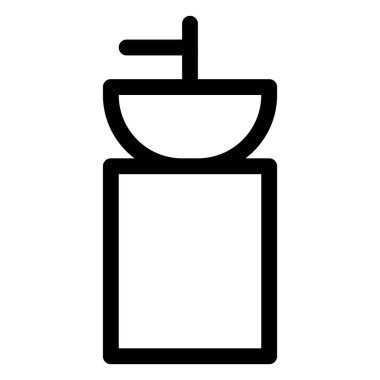 Tezgahtaki lavabo bir dolaba kurulmuş.