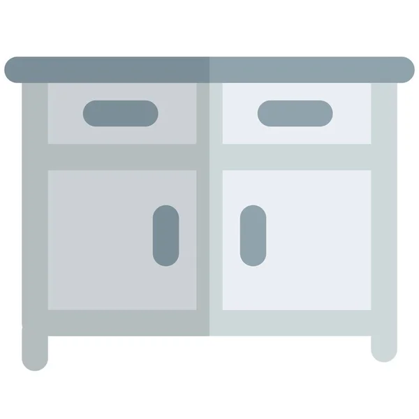 厨房自助餐 提供食物的餐具柜 — 图库矢量图片