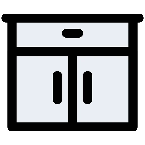 Velký Size Zásuvka Skříň Set Pro Kuchyň — Stockový vektor
