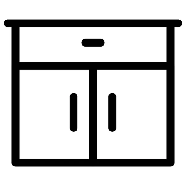 Большой Ящик Шкаф Кухни — стоковый вектор