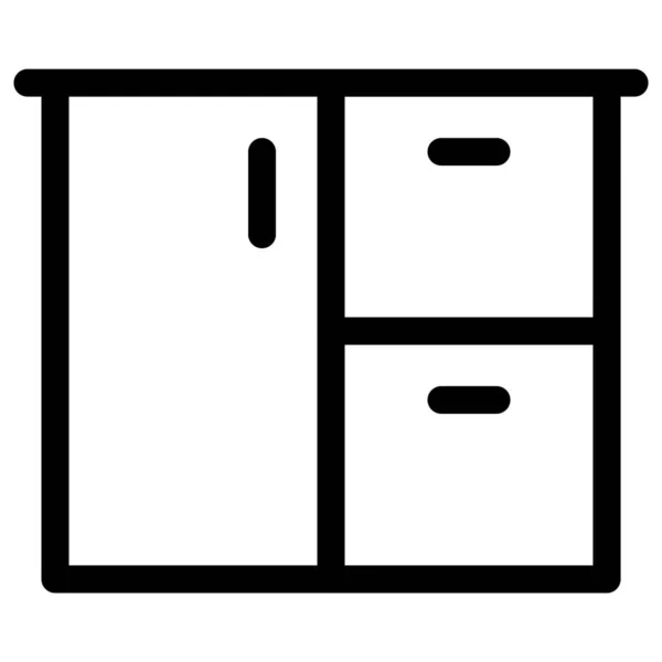厨房柜 一个有宽敞架子的餐具柜 — 图库矢量图片