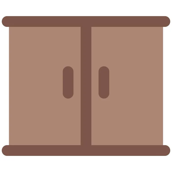 Stilvoller Schrank Oder Schrank Mit Doppelter Tür — Stockvektor
