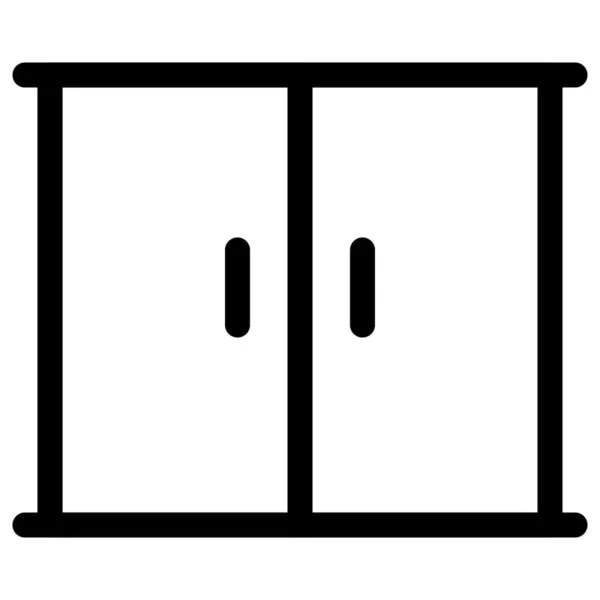 Stylish Double Door Cabinet Cupboard — Stock Vector