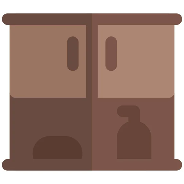 Store Bathroom Essentials Cabinet — Stock Vector