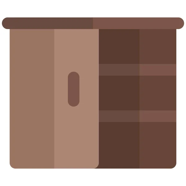 Dřevěná Vestavěná Skříňka Používaná Skladování — Stockový vektor