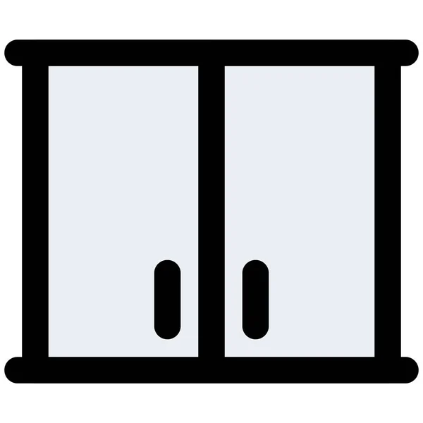 Prostorná Skříňka Pro Ukládání Kuchyňského Nádobí — Stockový vektor