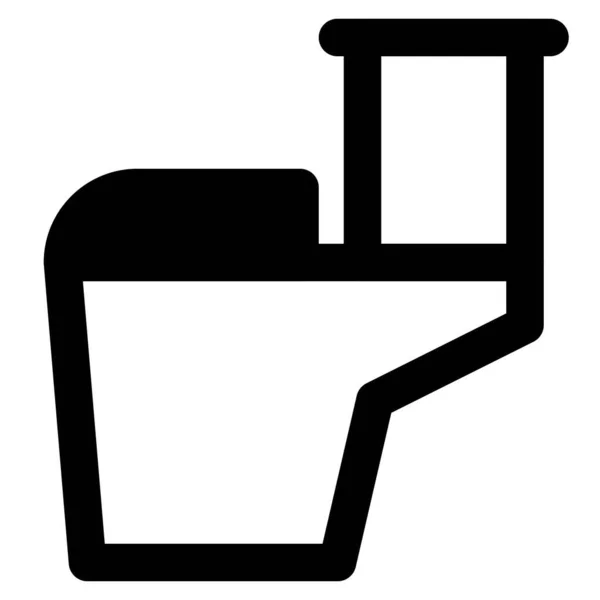 Assento Vaso Sanitário Cerâmico Com Descarga Anexa — Vetor de Stock