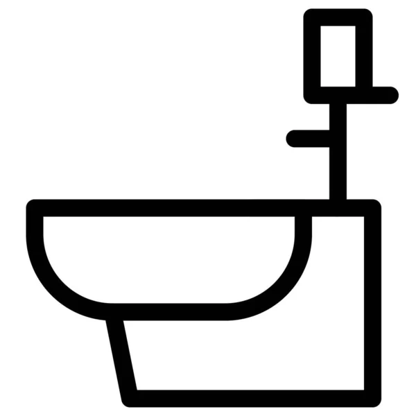 Siège Toilette Monté Bas Avec Robinet — Image vectorielle