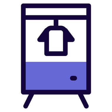 Gardırop, elbise için kancalı bir gardırop..