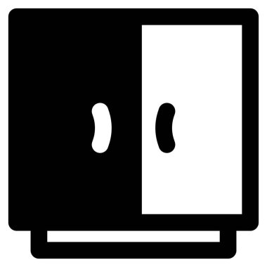 Depolamak için rafları olan dolap ya da dolap.