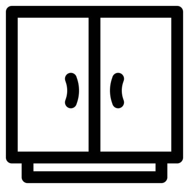 Depolamak için rafları olan dolap ya da dolap.