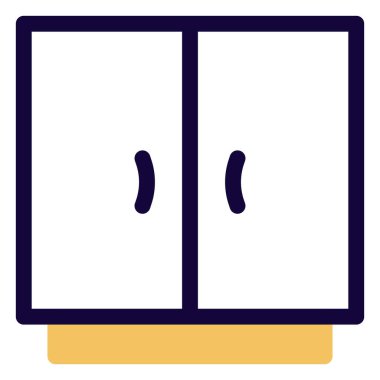 Depolamak için rafları olan dolap ya da dolap.