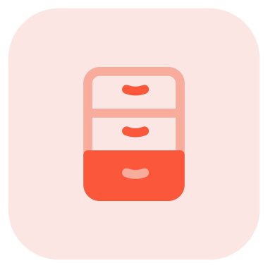 İç dekorasyon için çekmeceleri olan dolap.