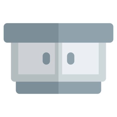 Açık büfe yemeği için ahşap konsol.