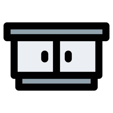 Açık büfe yemeği için ahşap konsol.