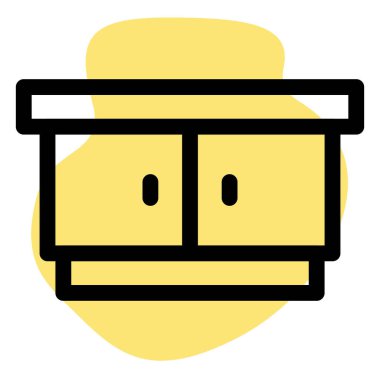 Açık büfe yemeği için ahşap konsol.