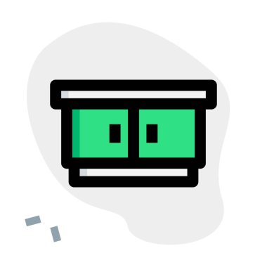 Açık büfe yemeği için ahşap konsol.