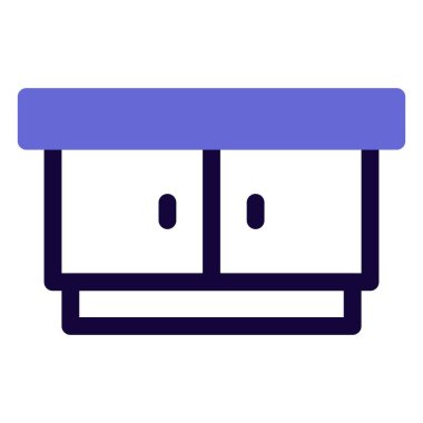 Açık büfe yemeği için ahşap konsol.