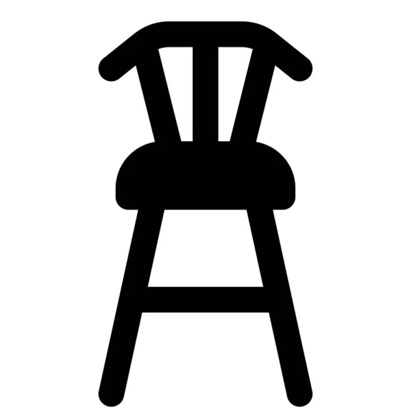 Wooden Backrest Equipped Bar Stool — Stock Vector