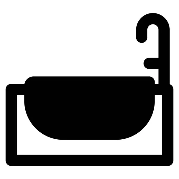 湯浴み用蛇口付きのスタイリッシュな浴槽 — ストックベクタ
