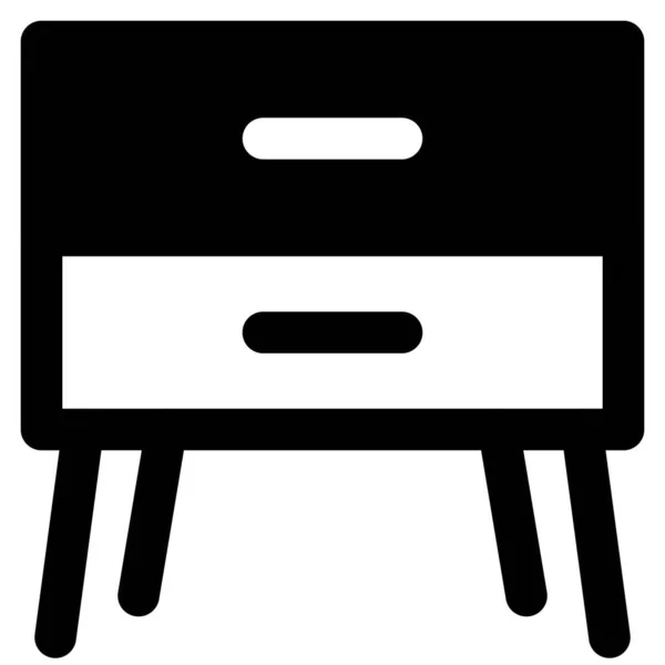 Asztalt Használ Éjjeliszekrénynek — Stock Vector