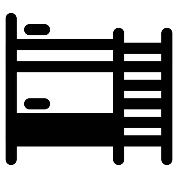 Ladder Bevestigd Stapelbed Voor Het Gemak — Stockvector