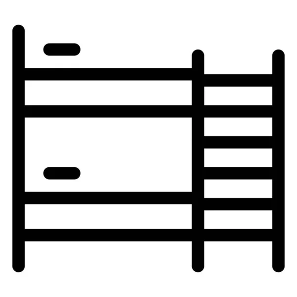 Ladder Bevestigd Stapelbed Voor Het Gemak — Stockvector