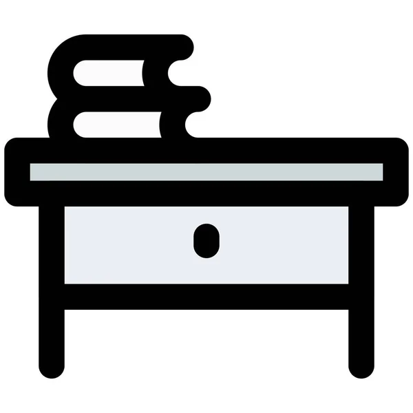 Büro Schreibtisch Mit Schublade — Stockvektor