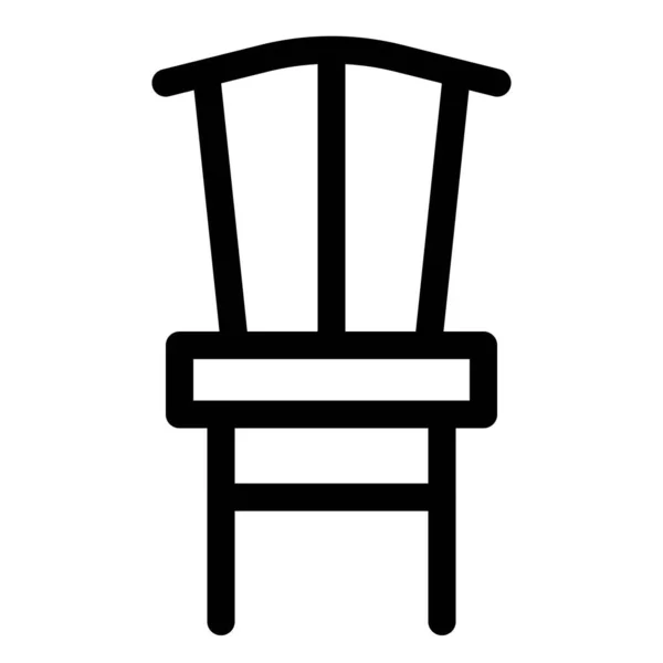 Cadeira Madeira Vintage Com Encosto Único —  Vetores de Stock