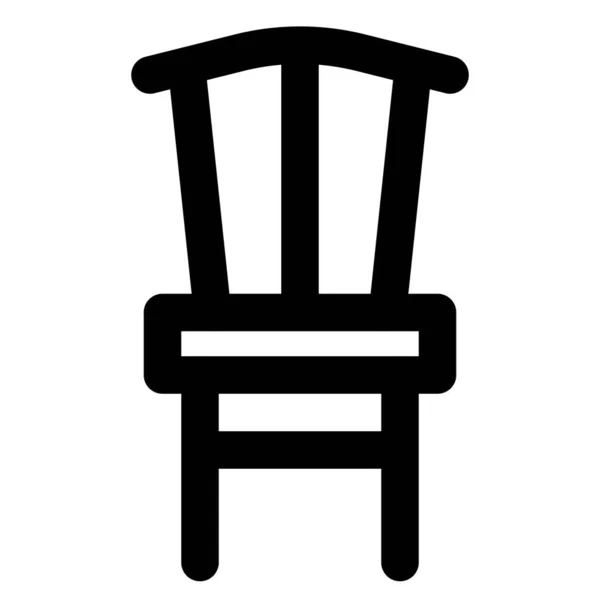 背もたれのみのヴィンテージ木製の椅子 — ストックベクタ