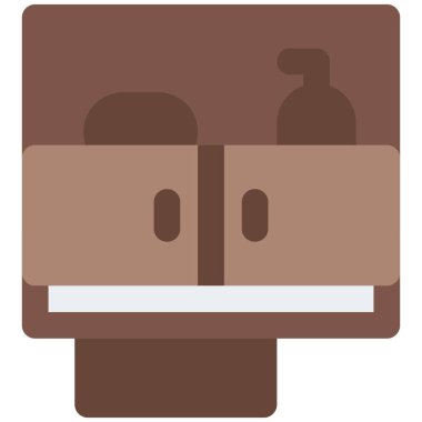 Banyo malzemelerini saklamak için monte edilmiş dolap..