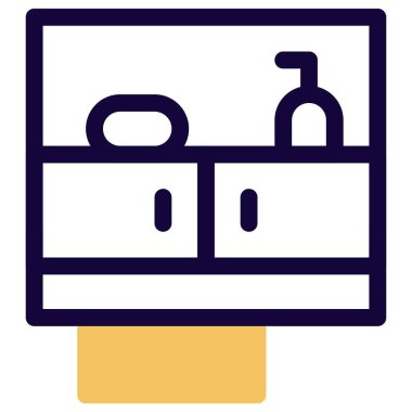 Banyo malzemelerini saklamak için monte edilmiş dolap..