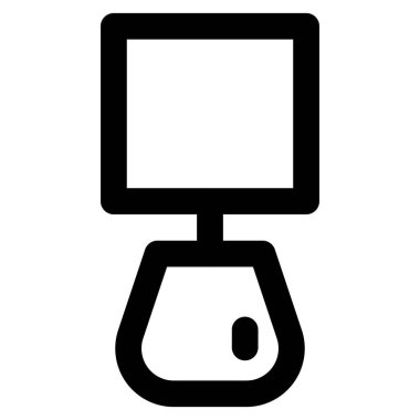 Yatağın kenarında duran şık gece lambası.