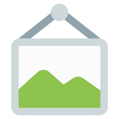 Duvarda asılı manzara resmi.