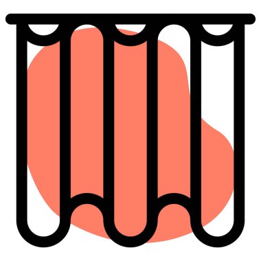 Duş alanı için uzun örtülü perdeler