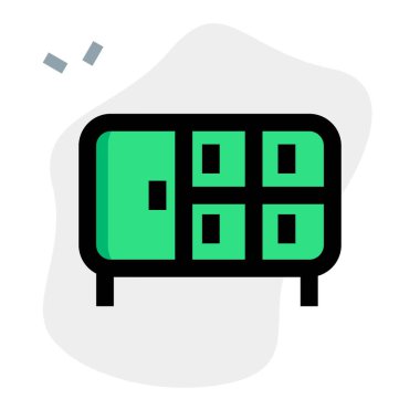 Birden fazla dolabı olan oda büfesi