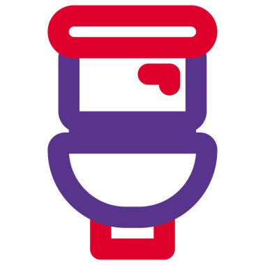 beyaz arkaplanda tuvalet rengi simgesi