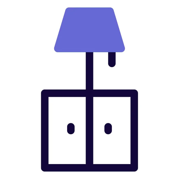 Gebruik Van Het Nachtkastje Voor Tafellamp — Stockvector