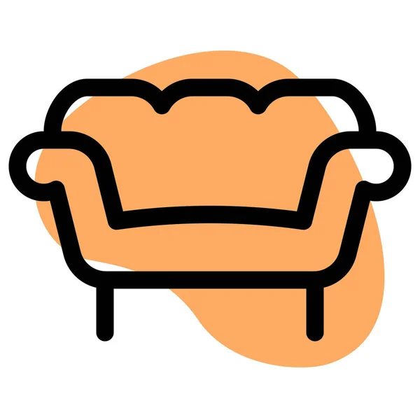 Komfortables Sofa Mit Gepolsterter Armlehne — Stockvektor